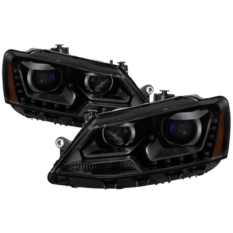FR SPORT SPYDER xTune Volkswagen Jetta 11-14 DRL Projector Headlights - Black Smoked...