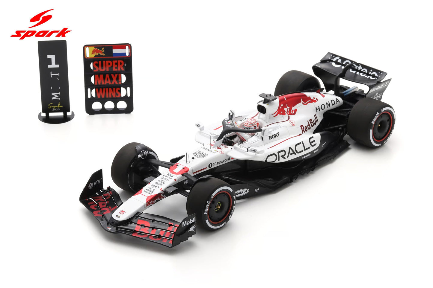 Spark-Model F1 RB21 Team Oracle Red Bull Racing #1 Winner Japan GP 2025 (Verstappen) 1:18 WITH DISPLAY