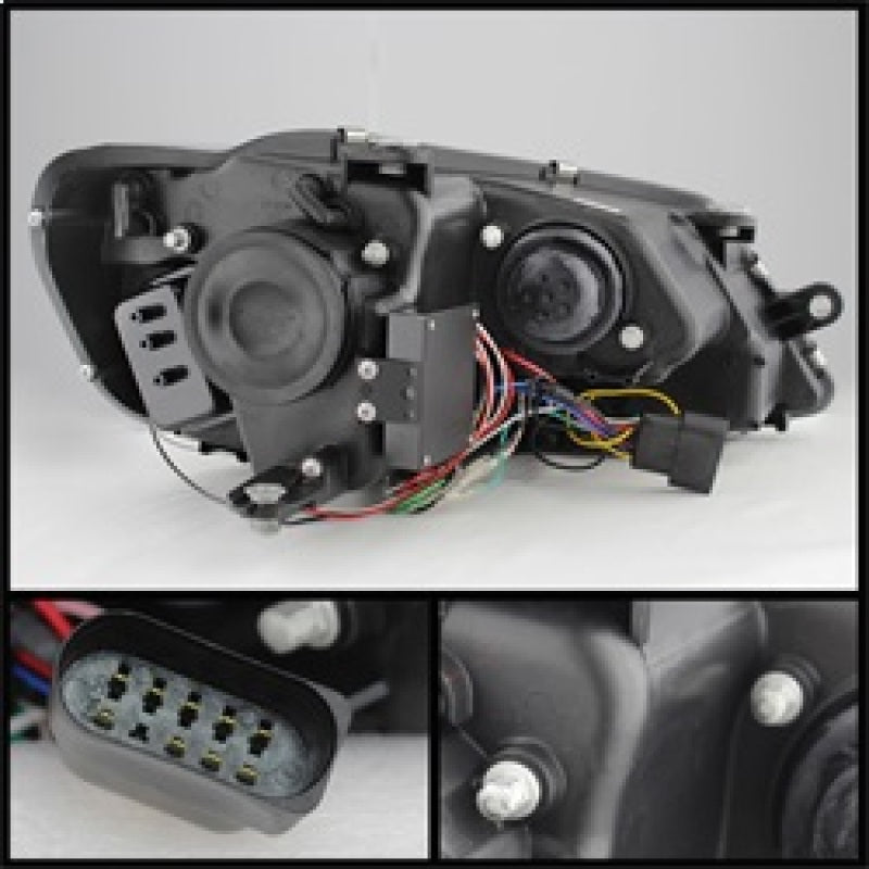 FR SPORT Spyder Volkswagen Jetta 11-14 Projector Headlights Halogen Light Tube DRL Smke...