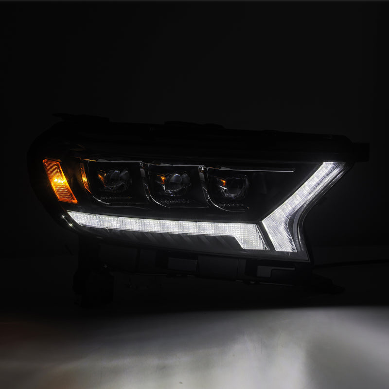 AlphaRex 19-21 Ford Ranger NOVA LED Proj Headlights Plank Style Black w/Activ Light/Seq Signal/DRL 880124 *Discontinued