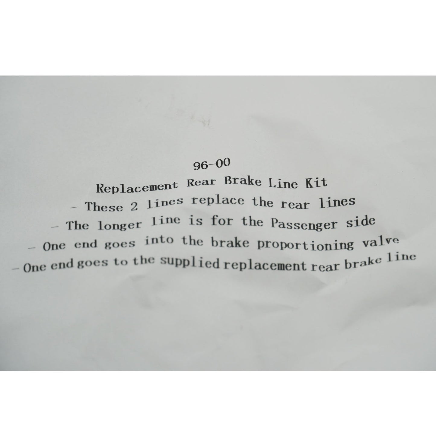 Stainless Rear Brake Line Replacement Kit For 96-00 Honda Civic w/rear drum