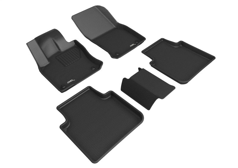 3D MAXpider 2018-2019 Volkswagen Tiguan Kagu 1st + 2nd Row Floormat - Black L1VW10601509