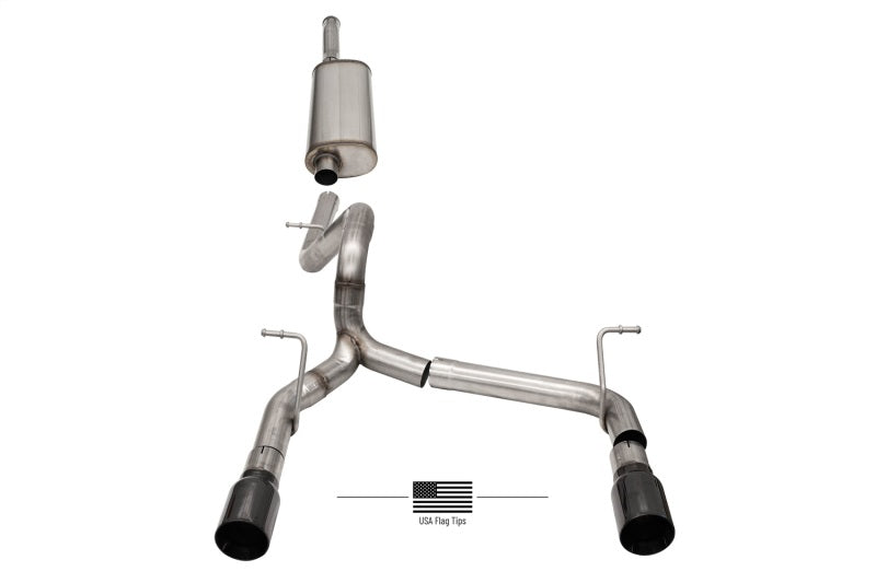 FR SPORT Corsa 18-21 Jeep Wrangler JLU 3.6L 2.75in Sport Cat-Back Exhaust w/ Black Tips 21124BLKUSA