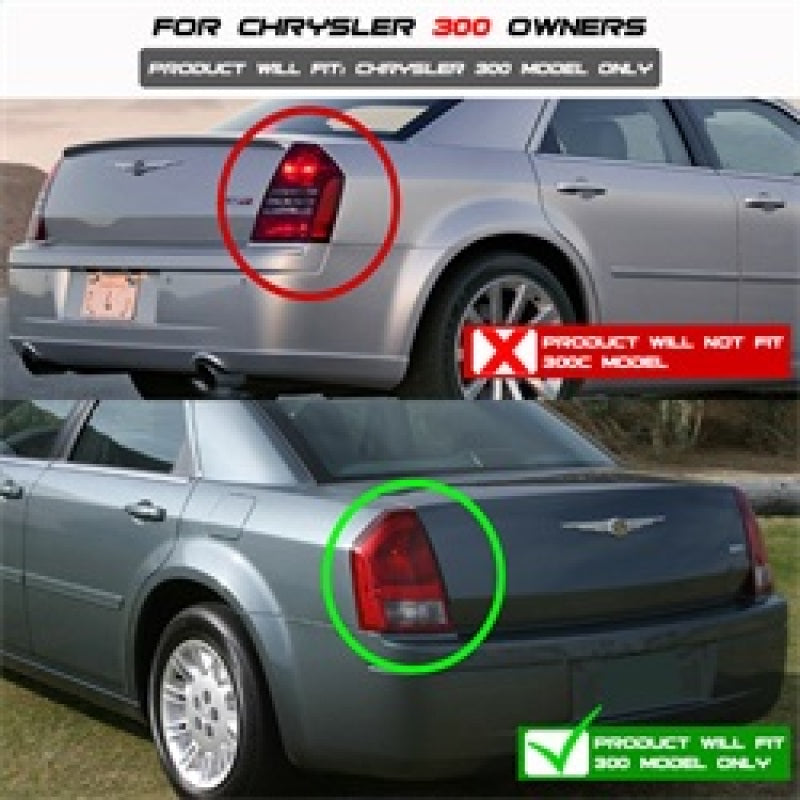FR SPORT Spyder Chrysler 300 05-07 V2 Light Bar LED Tail Lights - Black ALT-YD-CHR305V2-LED-BK...