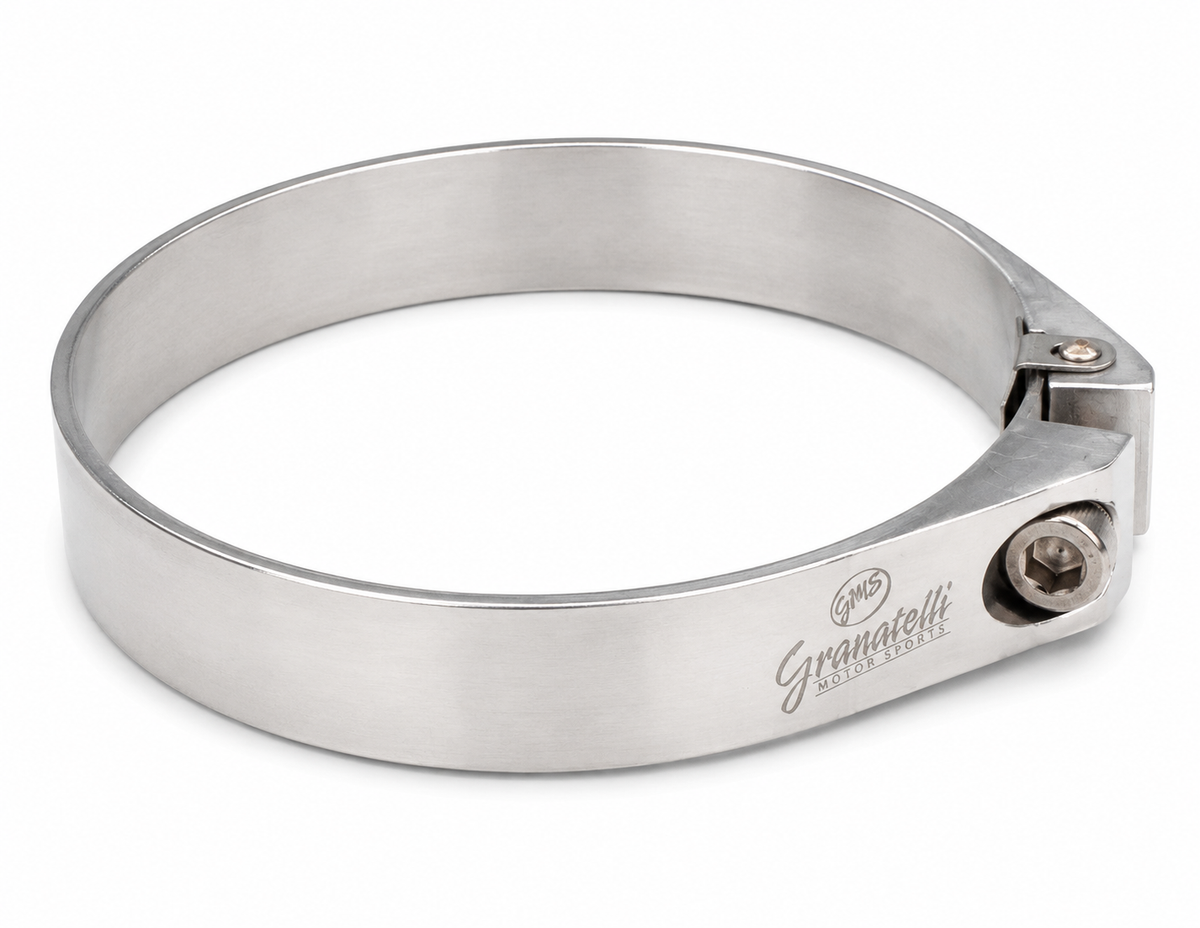 Granatelli Polished Billet Aluminum Hose Clamp 91mm–93mm (Approx. 3.58"–3.66") – 971325P