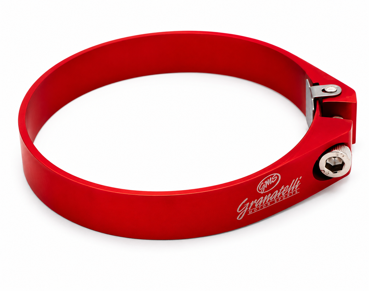 Granatelli Red Anodized Billet Aluminum Hose Clamp 84.5mm–86.5mm (Approx. 3.32"–3.40") – 971300R