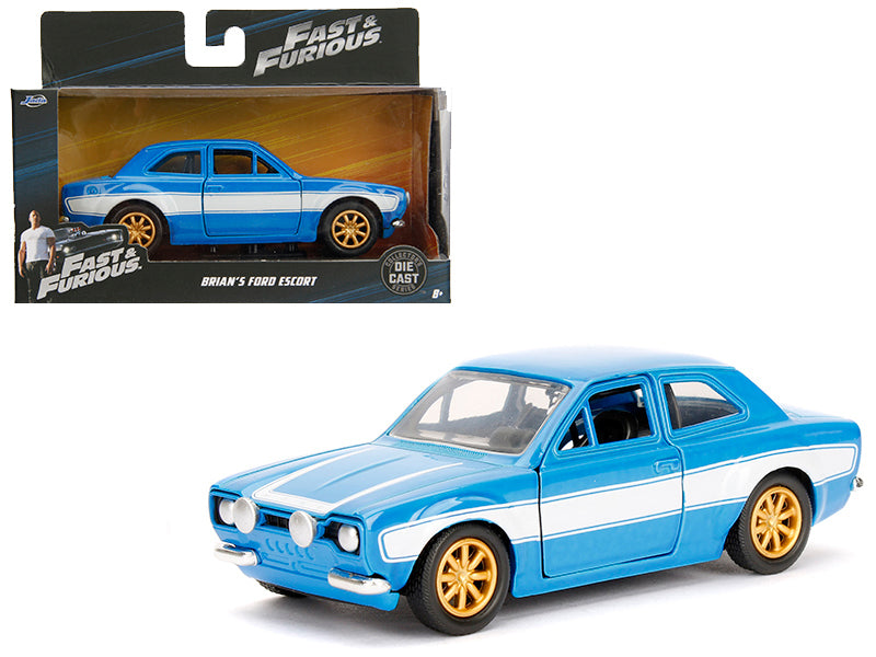 Rapid Vehicles Brian's Ford Escort Light Blue with White Stripes "Fast & Furious" Movie 1/32...