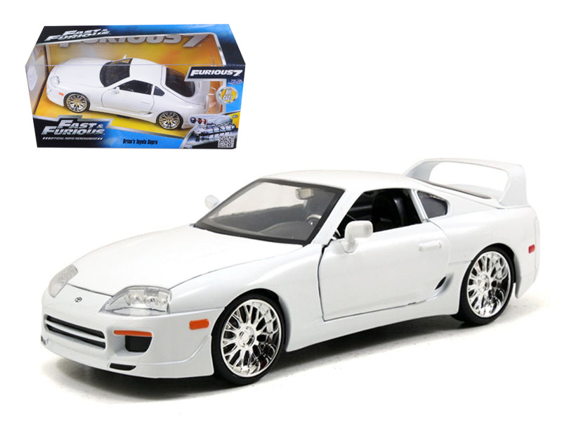 Rapid Vehicles Brian's Toyota Supra White "Fast & Furious" Movie 1/24 Diecast Model Car by Jada ...