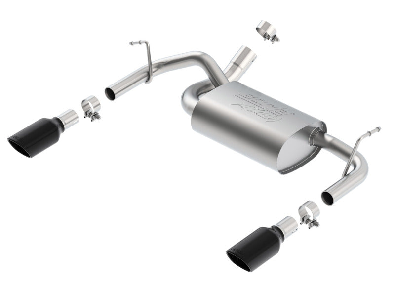 Borla 12-14 Jeep Wrangler JK 2/4Dr Rr Section ATAK Single Square Rlld Angle-Cut Black Chrome Exhaust 11860BC