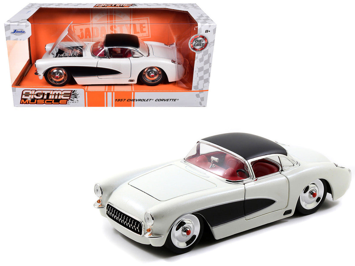 Rapid Vehicles 1957 Chevrolet Corvette Satin Cream Metallic with Matt Black Top and Side 1/24...