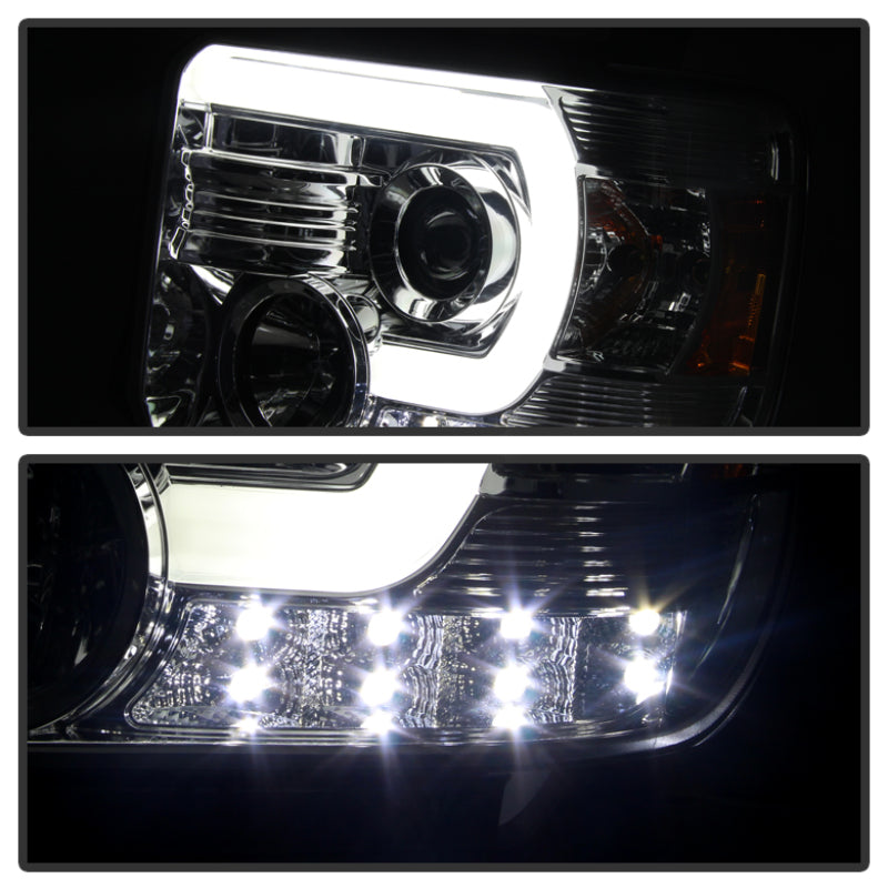 Spyder GMC Sierra 14-16 Projector Headlights Light Bar DRL Chrome PRO-YD-GS14-LBDRL-C 5080622