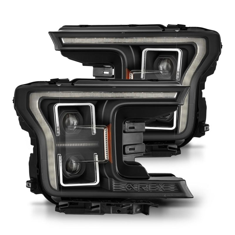 FR SPORT AlphaRex 18-21 Ford F150 PRO-Series Projector Headlights - Black w/DRL & Seq Signal...