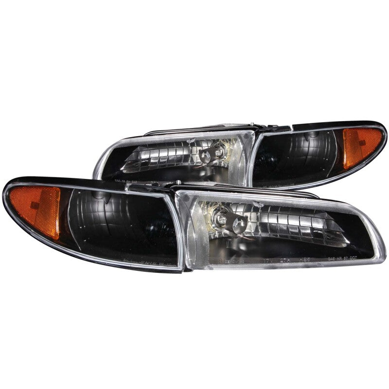 Anzo 1997-2003 Pontiac Grand Prix Crystal Headlights Black