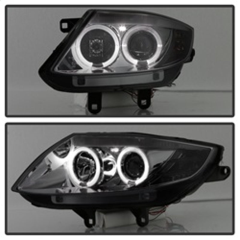 FR SPORT Spyder BMW Z4 03-08 Projector Headlights Halogen Model Only - LED Halo Smoke...