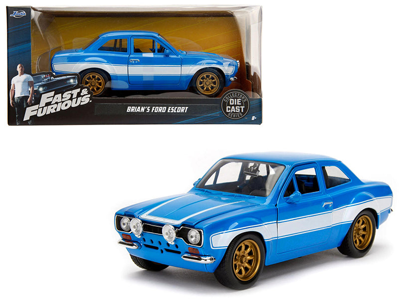 Rapid Vehicles 1970 Brian's Ford Escort Blue with White Stripes "Fast & Furious" Movie 1/24...