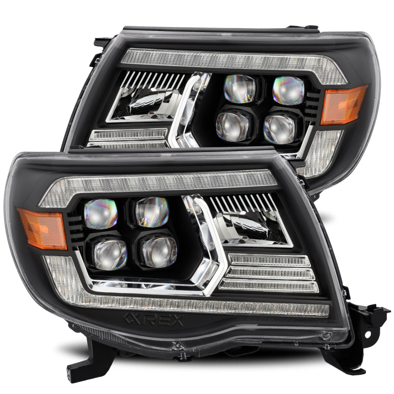FR SPORT AlphaRex 05-11 Toyota Tacoma NOVA LED Projector Headlights Plank Style Alpha Black...