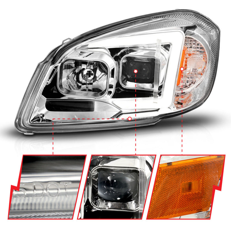 ANZO 05-10 Chevrolet Cobalt / 07-10 Pontiac G5 LED Projector Headlights Black Housing 121576