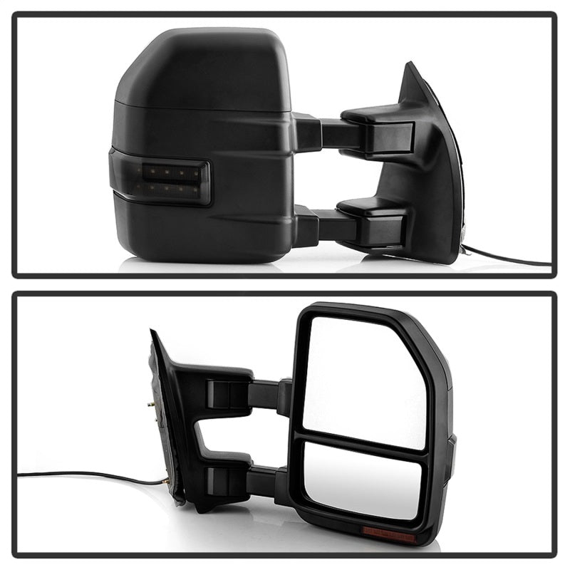 SPYDER xTune 99-07 Ford Super Duty LED Telescoping Manual Mirrors - Smk (Pair) (MIR-FDSD99S-G4-MA-RSM-SET) 9943140
