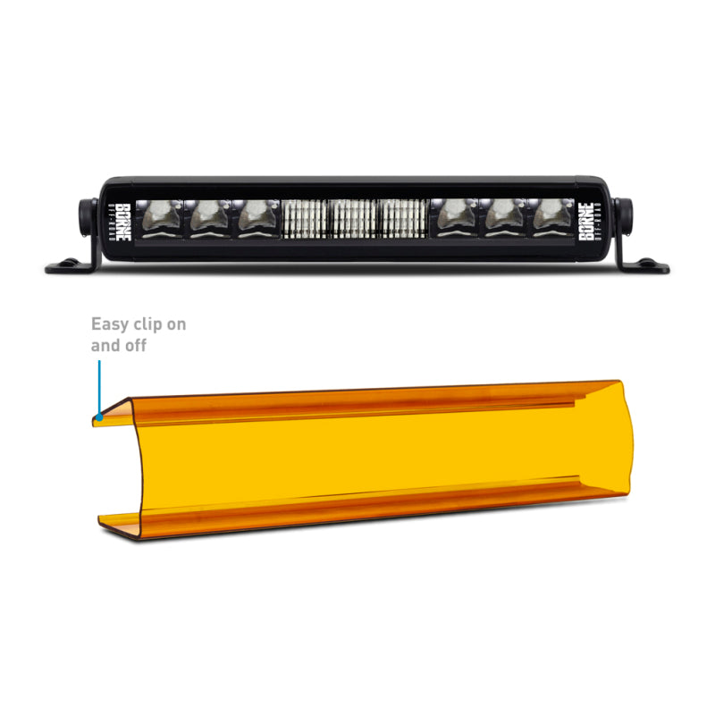 Borne Off-Road Light Bar Cover Single Row 10in Amber BNLT-COV-SS10YL