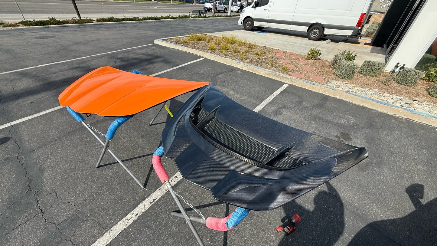 C8 ZR1 Replica Hood | 2020+ Corvette C8 ZR1 Style Hood (Double Sided Carbon Fiber 2pc Hood For Stingray/Z06/E-Ray)