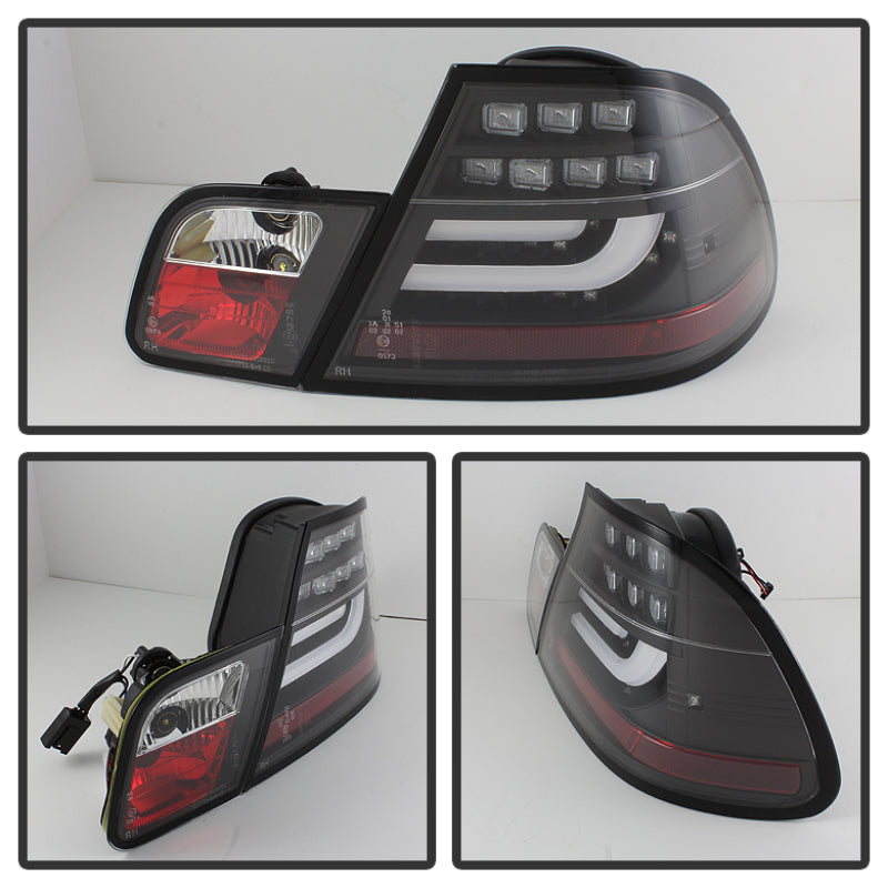 FR SPORT Spyder BMW E46 3-Series 04-06 2Dr Light Bar Style LED Tail Lights Black...