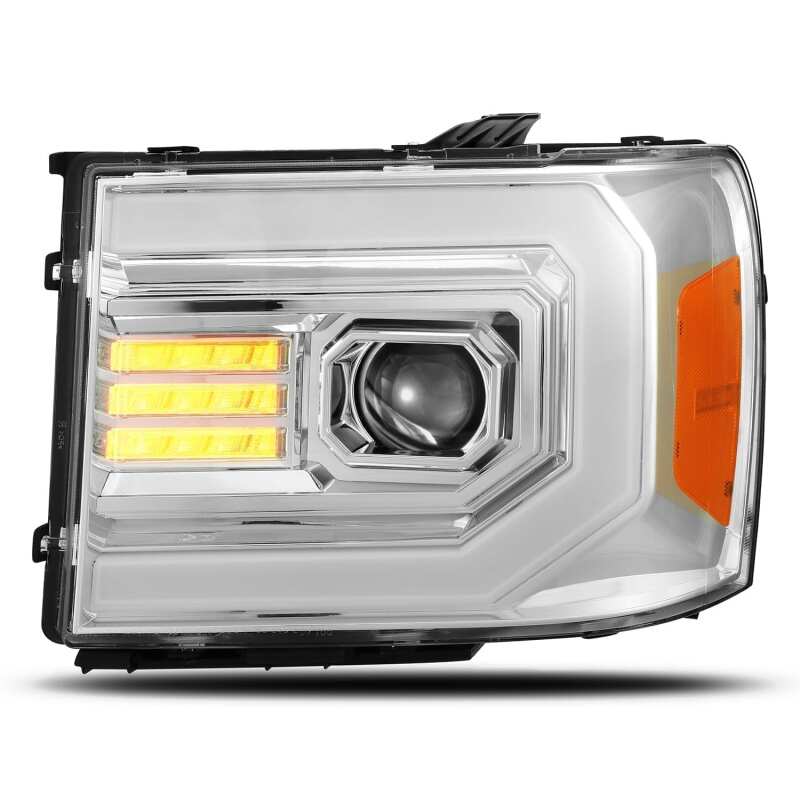 FR SPORT AlphaRex 07-13 GMC 1500HD PRO-Series Projector Headlights Plank Style Chrm w/Activ...