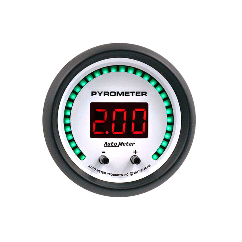 FR SPORT Autometer 52.4mm White Two Channel 0-2000 Degree Pyrometer (EGT) Phantom Elite Digital...