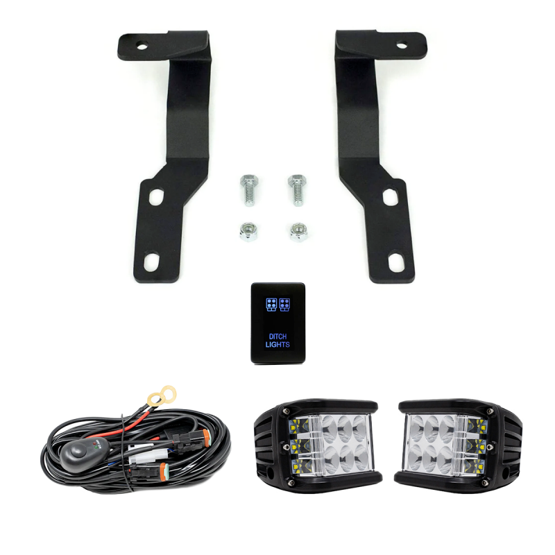 Cali Raised LED Cali Raised 05-15 Toyota Tacoma Low Prof Ditch Light Brackets Kit W/Cannon Pods No Switch CR2899