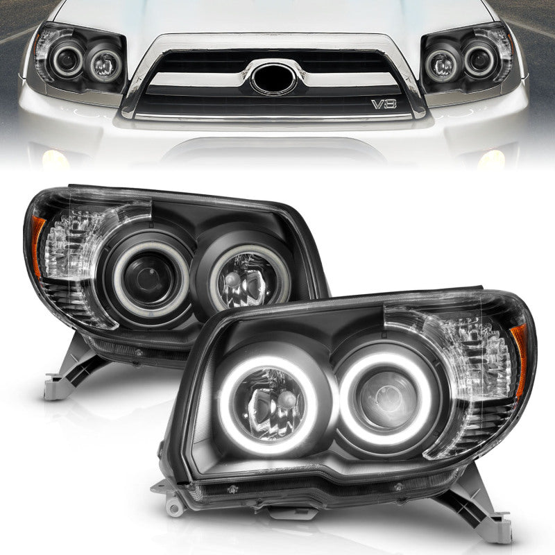 Anzo 2006-2009 Toyota 4Runner Projector Headlights w/ Halo Black