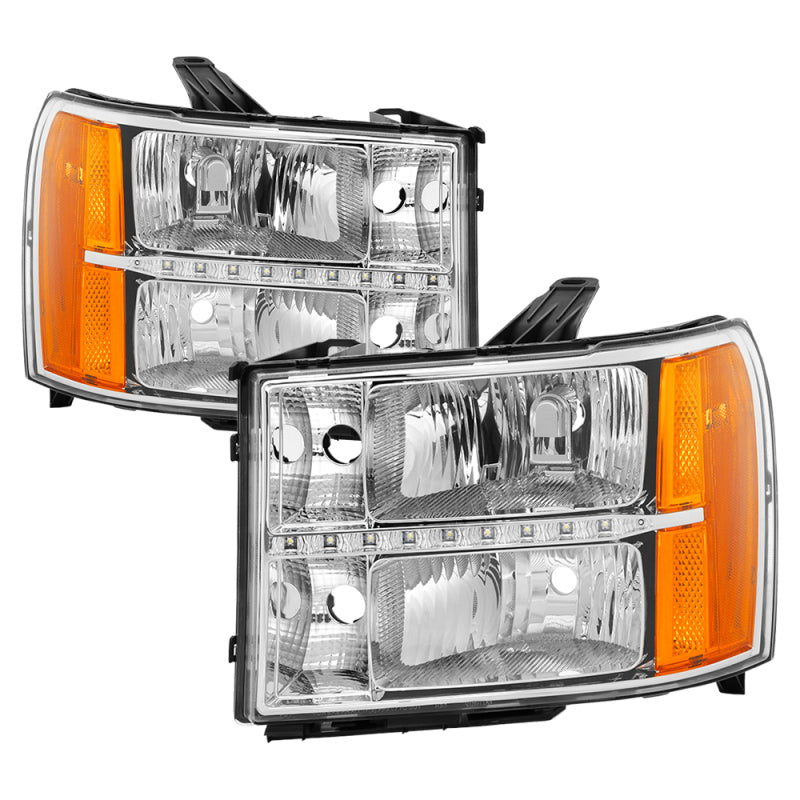 FR SPORT SPYDER xTune GMC Sierra 07-13 Headlights with Daytime LED Running Light - Chrome...