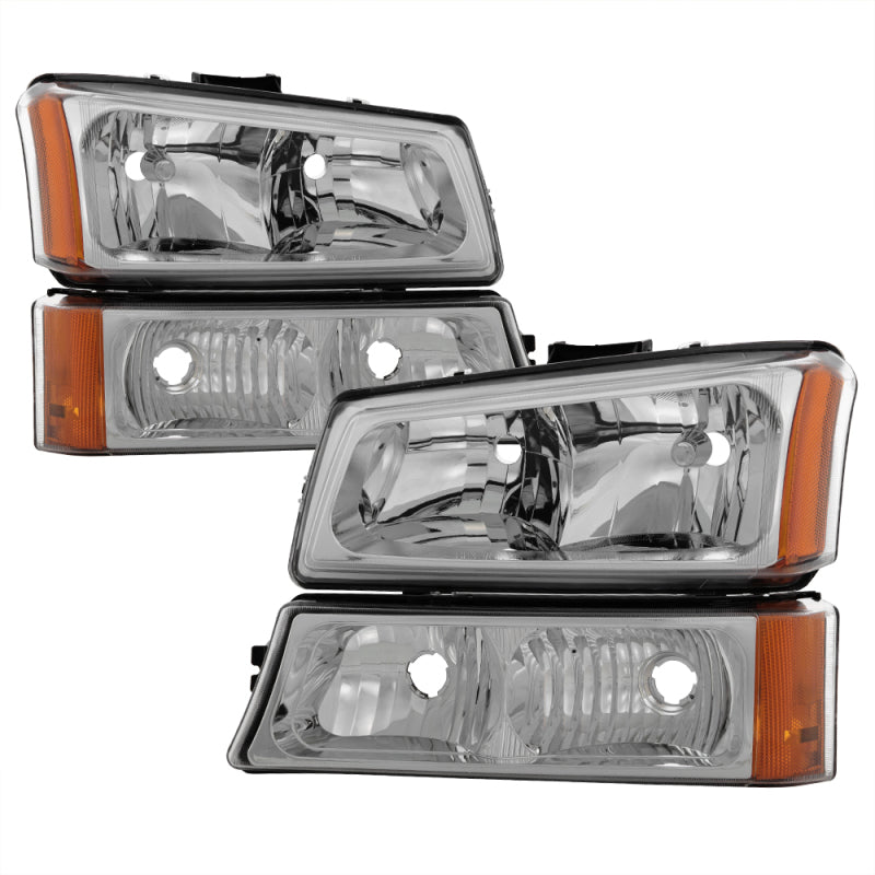 FR SPORT SPYDER Xtune Chevy Silverado 2500HD 03-06 Crystal Headlights w/ Bumper Lights Chrome...