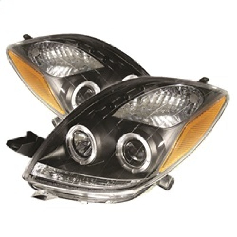 FR SPORT Spyder Toyota Yaris 06-08 2DR Projector Headlights LED Halo- LED Blk PRO-YD-TYA06-HL-BK...