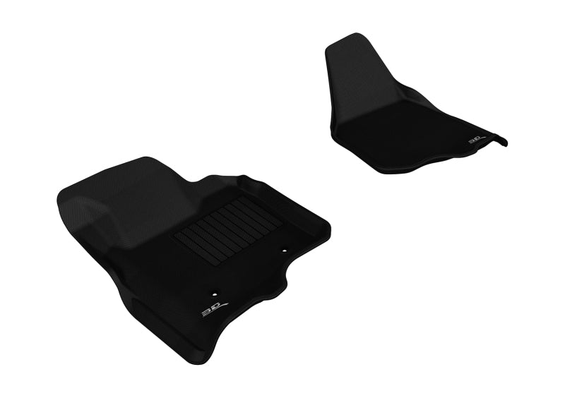 3D MAXpider 2011-2012 Ford F-250/350/450 Supercab/Supercrew Kagu 1st Row Floormat - Black L1FR07011509