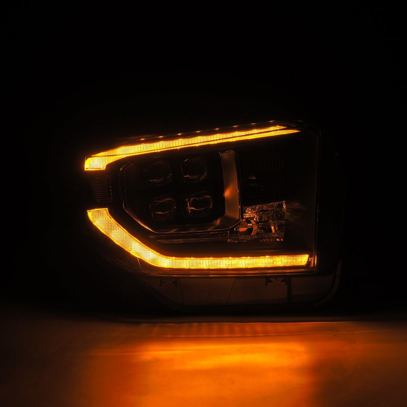 FR SPORT AlphaRex 14-21 Toyota Tundra NOVA-Series LED Proj Headlights Blk w/Actv Light & Seq. Sig...