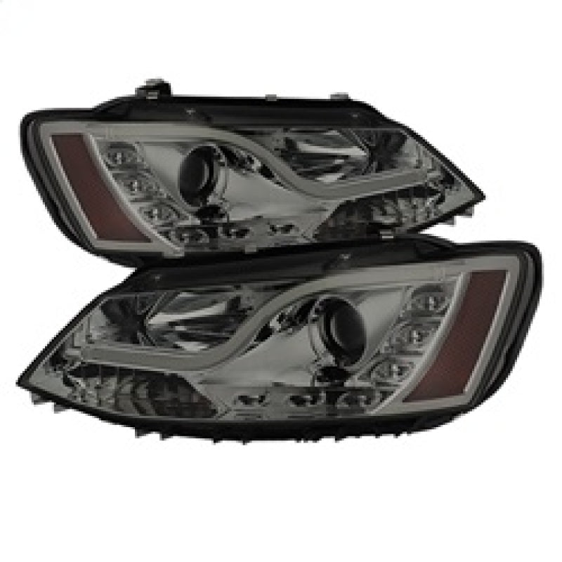FR SPORT Spyder Volkswagen Jetta 11-14 Projector Headlights Halogen Light Tube DRL Smke...