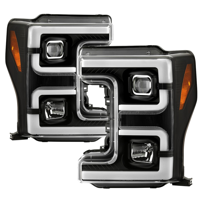 FR SPORT Spyder 17-18 Ford F250/F350/F450 Halogen Model Only -White Light Bar- Black-...