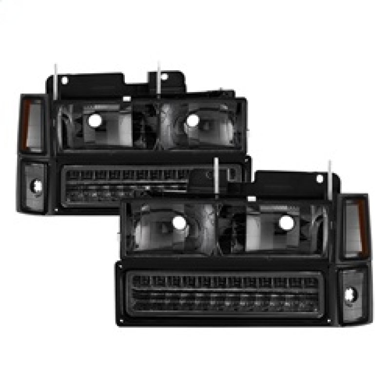 FR SPORT SPYDER Xtune 92-94 Blazer Full Size Corner/LED Bumper Headlights Smoke...