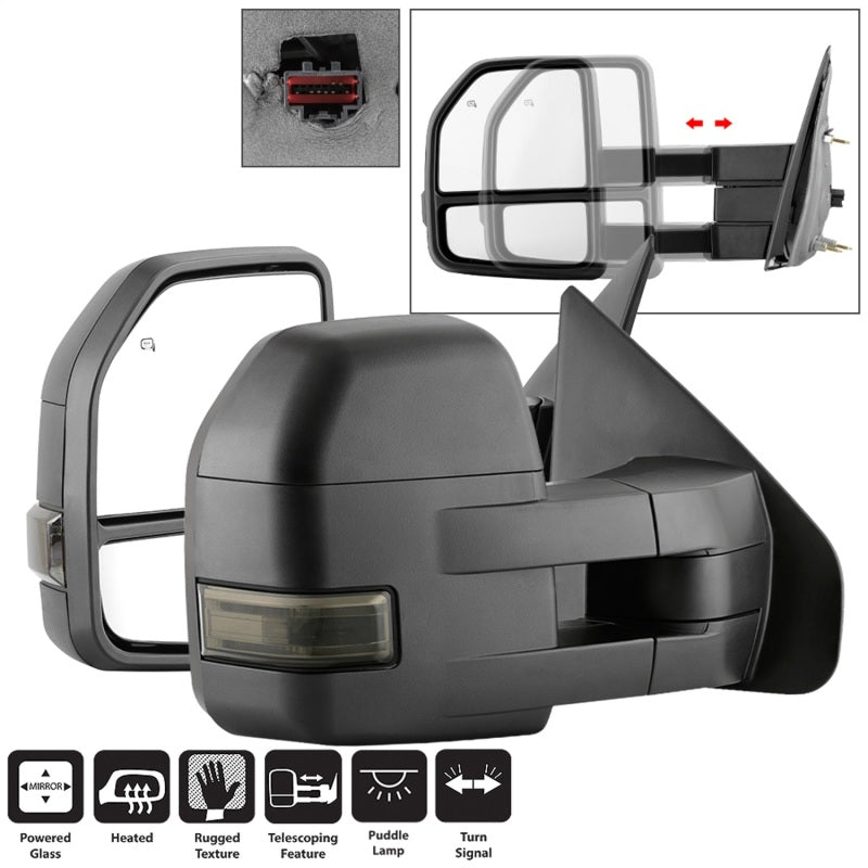 FR SPORT SPYDER xTune 04-14 Ford F-150 Heated LED Telescoping Mirrors - Smoke (Pair)...