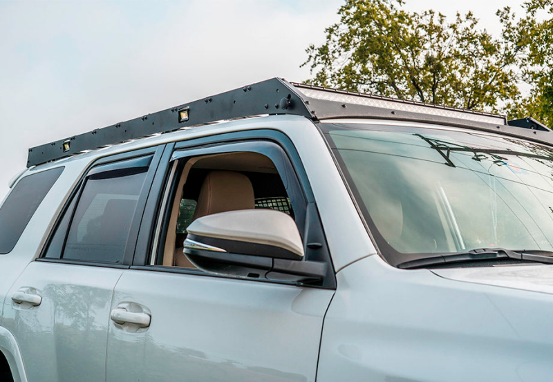 Cali Raised LED Cali Raised 10-24 Toyota 4Runner Premium Roof Rack - Blue Backlight Short/Cut Outs/Light Kit CR2829