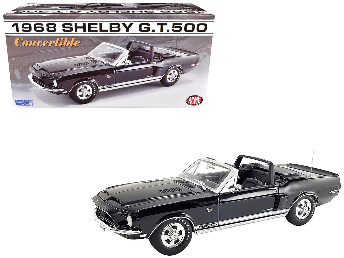 Rapid Vehicles 1968 Shelby GT500 KR Convertible Black with White Stripes Limited Edition to 480...