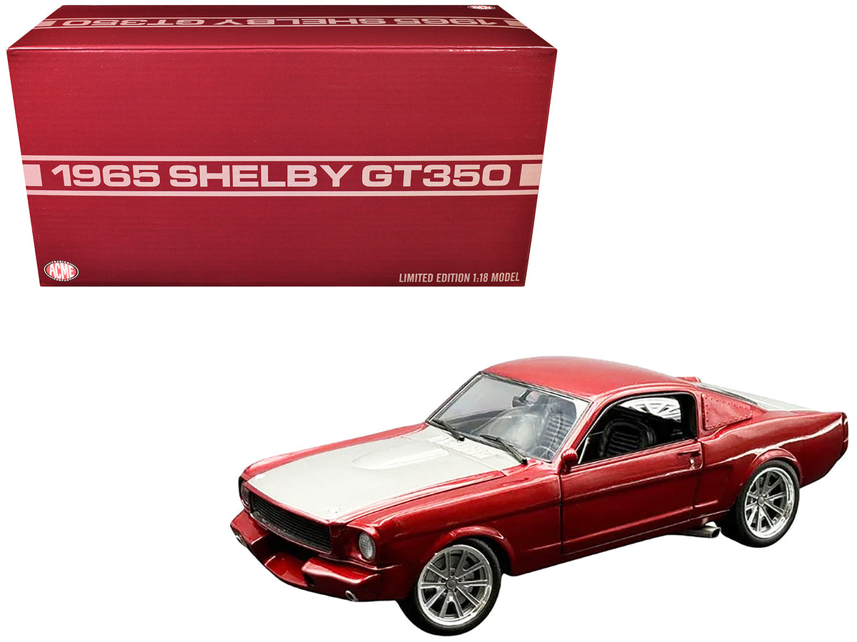 Rapid Vehicles 1965 Shelby GT350R Pro Touring Red Metallic with Silver Hood and Trunk Limited...