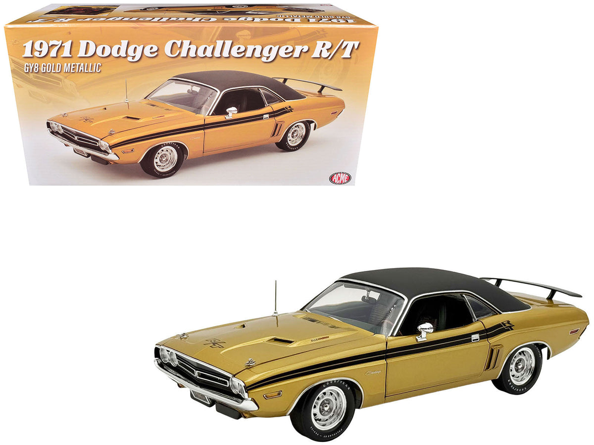 Rapid Vehicles 1971 Dodge Challenger R/T GY8 Gold Metallic with Black Stripes and Black Vinyl Top...