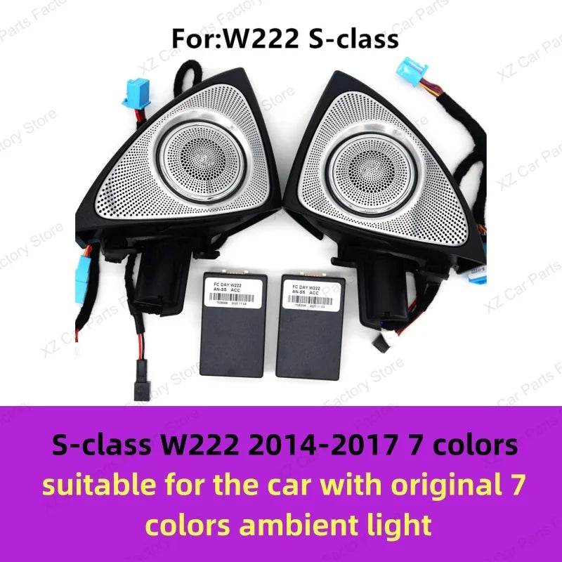For Mercedes-benz C Glc E S W205 W213 W222 X253 64 Colors Led Rotating Tweeter Speaker Rgb Led Ambient Light 3d Horn Accessory