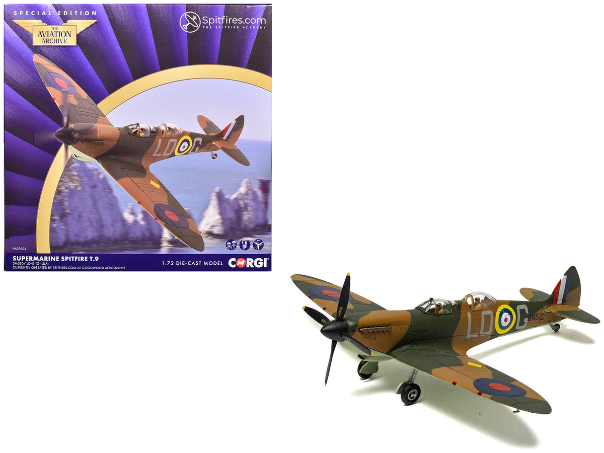 Rapid Vehicles Supermarine Spitfire T.9 Aircraft "SM520 Spitfires.com Goodwood Aerodrome" British...