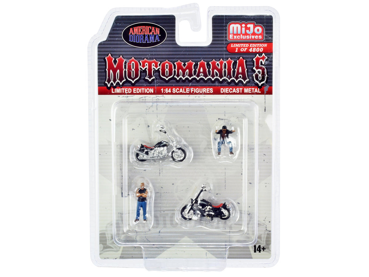 Rapid Vehicles "Motomania 5" 4 piece Diecast Set (2 Figures and 2 Motorcycles) Limited Edition to...