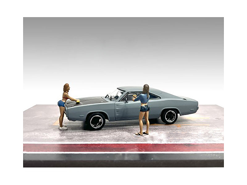 Rapid Vehicles "Car Wash Girls" Set 2 Jessica and Jennifer 2 Piece Figure Set for 1/43 Scale...