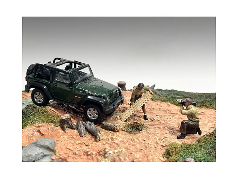 "4X4 Mechanics" 2 Piece Diecast Figure Set 4 for 1/43 Scale Models by American Diorama  free shipping USA