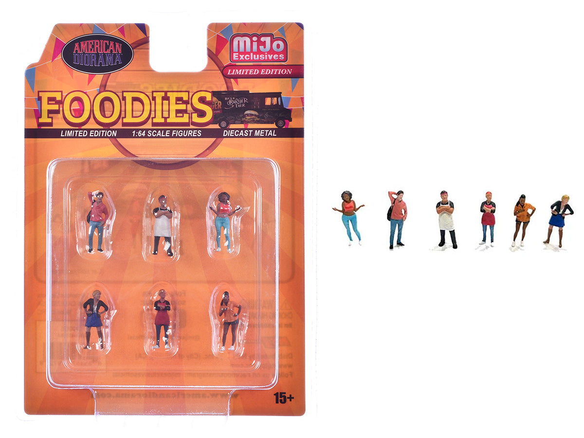 Rapid Vehicles "Foodies" 6 piece Diecast Figure Set (6 Figures) Limited Edition for 1/64 Scale...