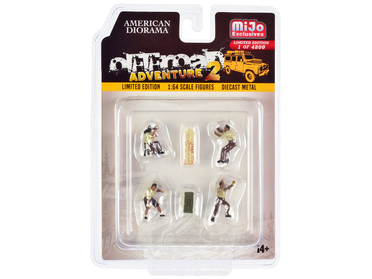 Rapid Vehicles "Off-Road Adventure 2" 6 piece Diecast Set (4 Male Figurines and 2 Accessories)...