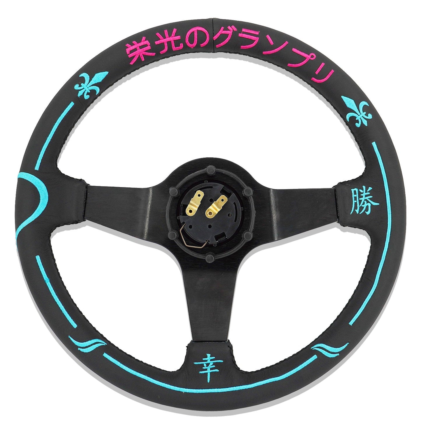 350mm Steering Wheel + Short Hub Adapter Kit For Mazda Miata RX-7 RX-8 MX-3 MX-6